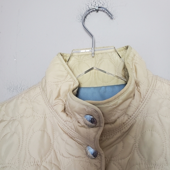 Coach Beige Cream Monogram Quilted Signature Coat Jacket Womens Size XS - Picture 12 of 14
